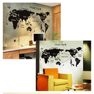 Decal dán tường The World 02
