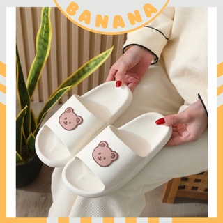 Dép quai ngang mặt gấu đế cao nam nữ siêu đep, dép bánh mì mặt gấu đế cao nam nữ siêu đẹp Banana.Store.
