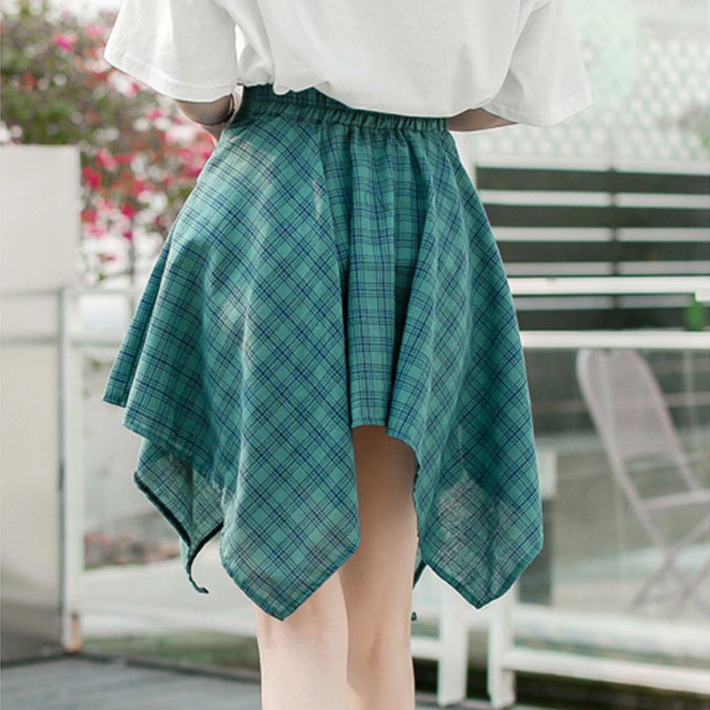 Váy lưng cao in họa tiết sọc caro chất liệu polyester thời trang cho nữ | BigBuy360 - bigbuy360.vn