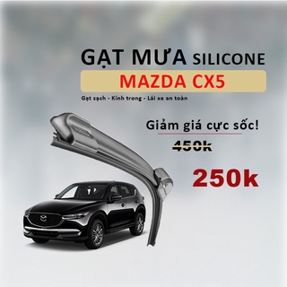 Gạt mưa cho xe mazda cx-5 - thân mềm lưỡi silicon - tiêu chuẩn cao cấp - siêu sạch - siêu bền - êm