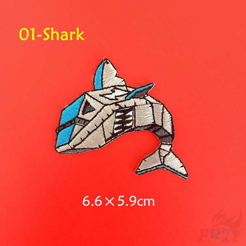 Sticker ủi thêu hình khủng long / robot dễ thương