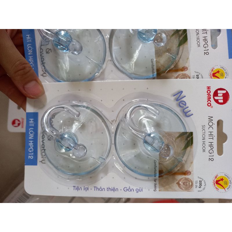 4 Móc treo hút chân không dính tường - móc hít treo tường loại 6cm