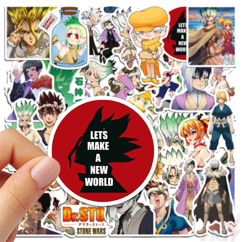 Bộ 50 Hình Dán Chống Thấm Nước Dr.Stone - Series 05 Anime Ishigami Senkuu