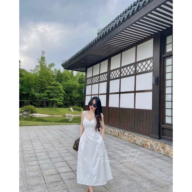 Váy hai dây eo chun_Anne Studio