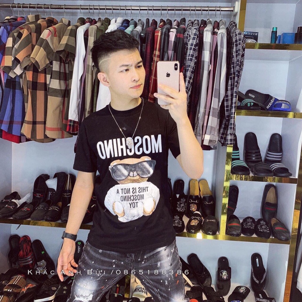 Áo phông nam mặt gấu trước kèm chữ,áo form chuẩn có đủ sz(40-72kg)