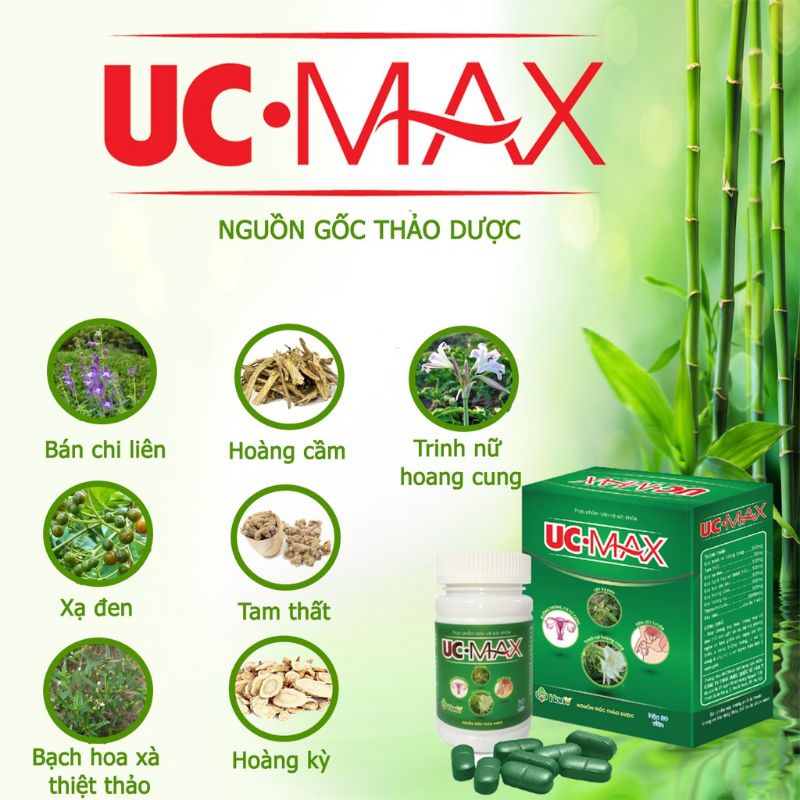 UC MAX (hộp 30 viên) UC.MAX trinh nữ hoàng cung, tam thất xạ đen dùng được cho cả nam và nữ