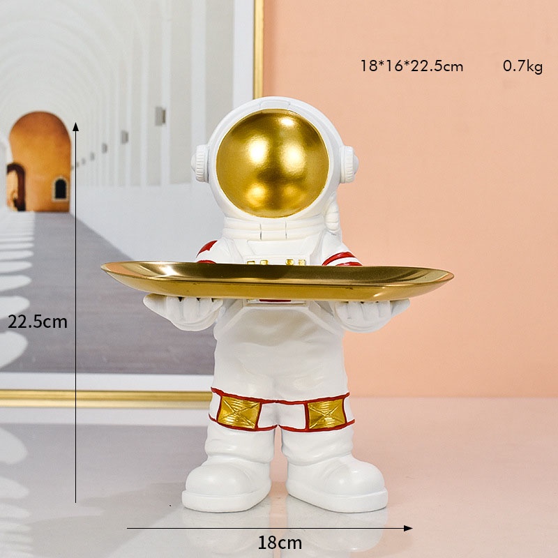 Phi hành gia đỡ đồ, chìa khóa khay vàng dài decor nhà cửa