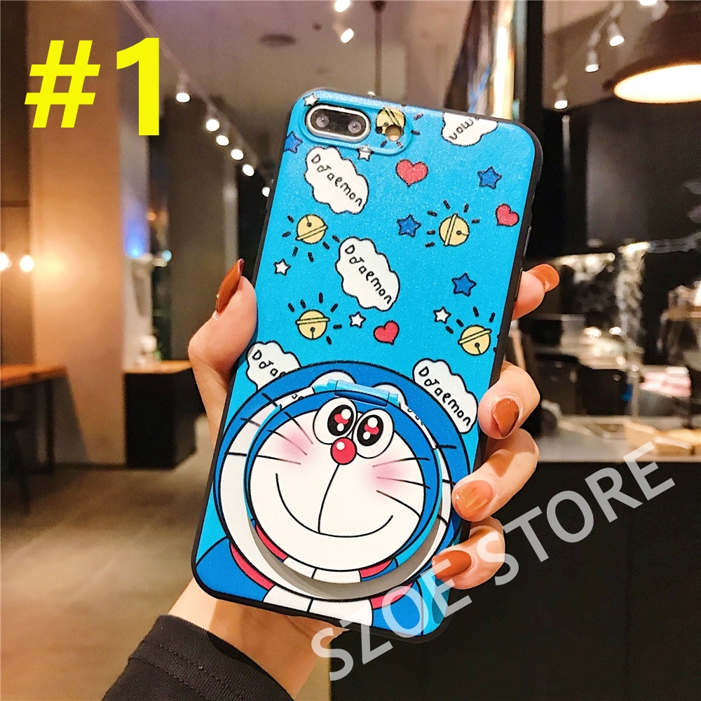 Ốp điện thoại mềm có gương hình Doraemon cho Samsung J7 Pro J5 Pro J3 Pro J6 Plus J4 Plus J7 Prime J5 Prime J2 Prime