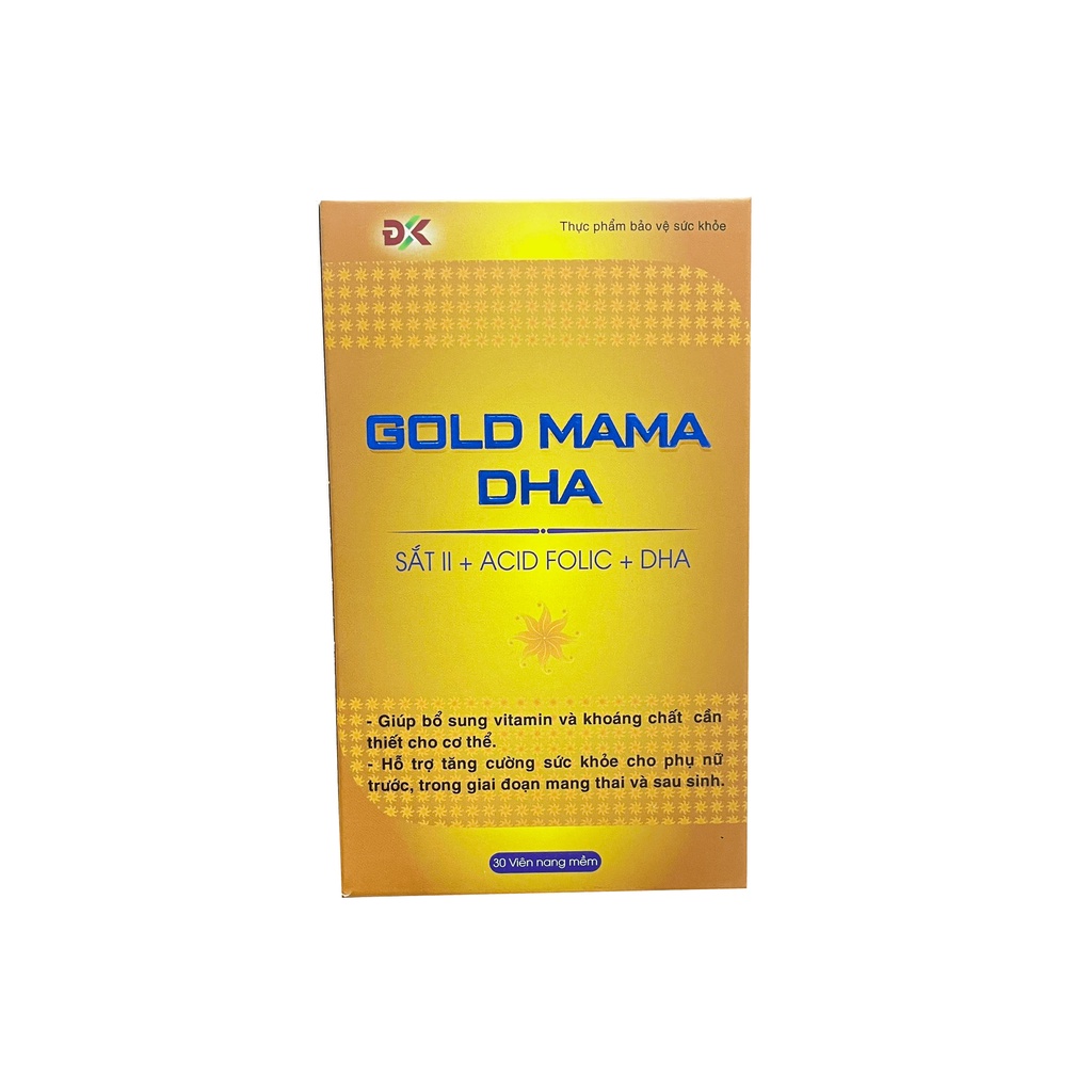 Viên uống bổ sung sắt vitamin cho phụ nữ mang thai Gold Mama DHA ĐK hộp 30 viên