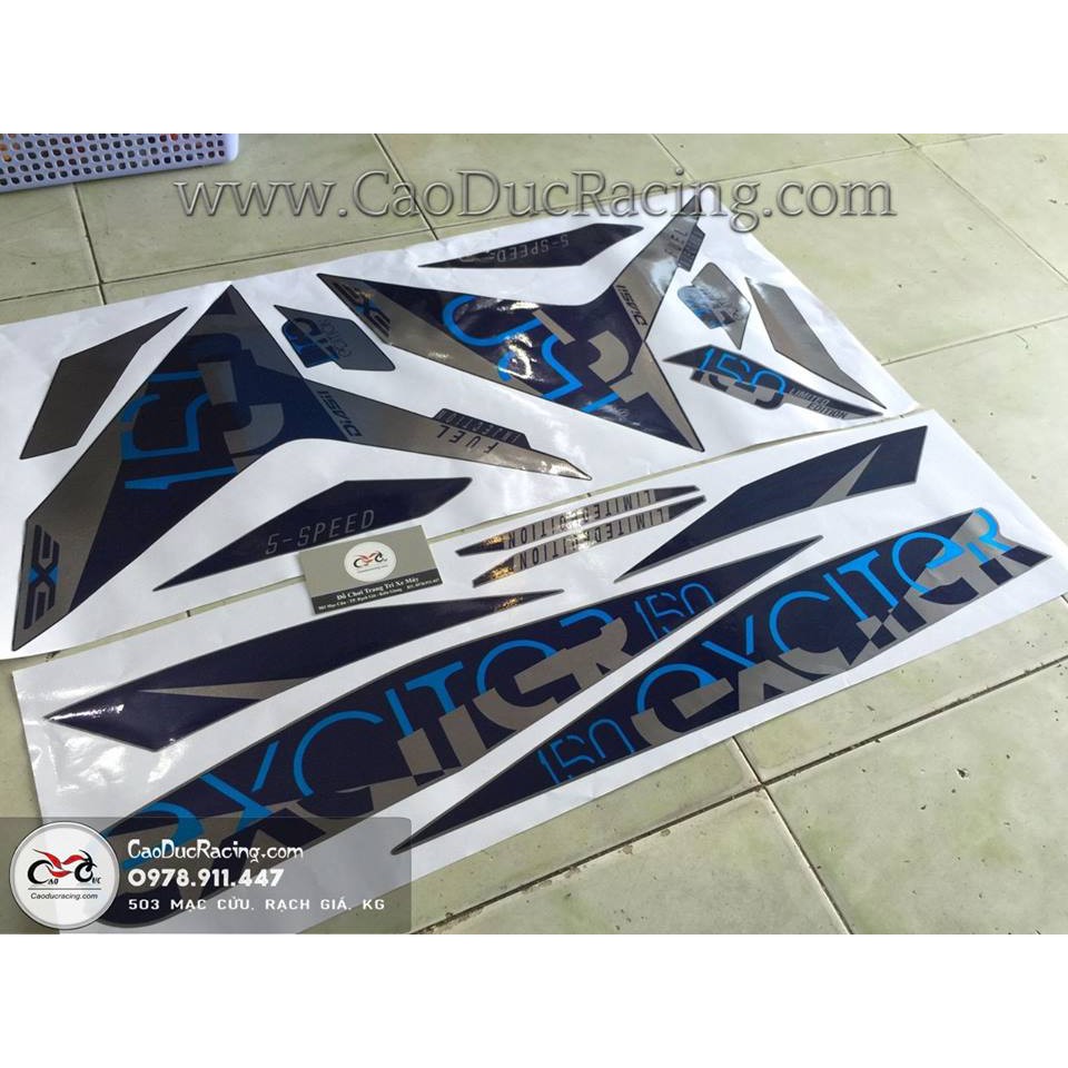 Tem zin ex150 bản giới hạn - Decal ánh kim camay - Gía sỉ sập sàn