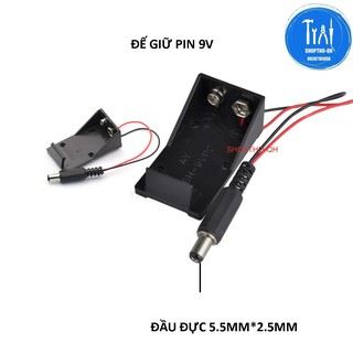 Hộp đế pin 9V có nối jack DC 5521 thích hợp các board Arduino