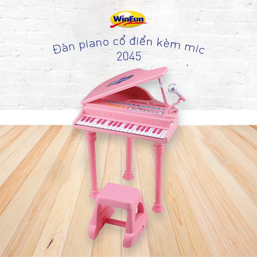 [BAO GIÁ SHOPEE] Đàn piano cổ điển kèm mic màu hồng Winfun 2045G chính hãng