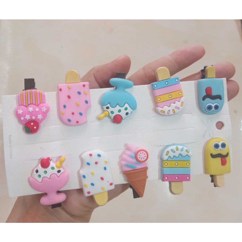 SÉt 10 kẹp tóc hoa quả xinh xắn cho bé phong cách HÀN QUỐC