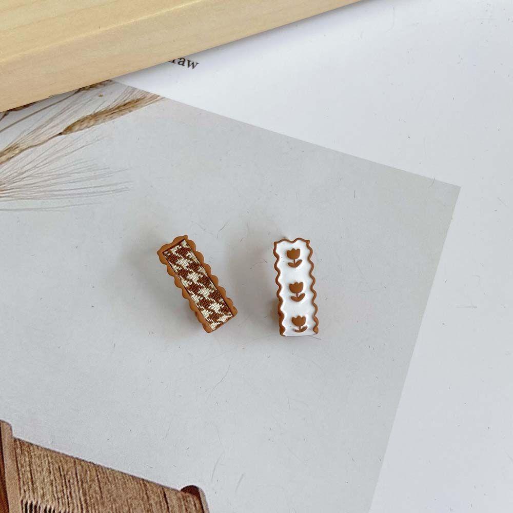 EXPEN Đôi Khuyên Tai Nữ Hình Chữ C Và Hoa Nhiều Màu Sắc Cá Tính