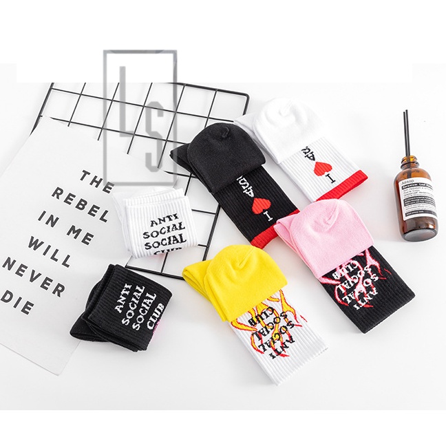 Vớ ASSC Anti Social Streetwear - Tất ASSC Hoa Hồng Và Ngọn Lửa