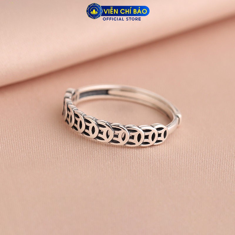 Nhẫn bạc nữ họa tiết Kim Tiền tài lộc chất liệu bạc Thái S925 thời trang phụ kiện trang sức nữ Viễn Chí Bảo N000372