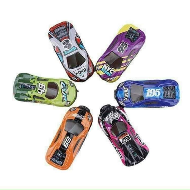 Sét 5 xe ô tô đồ chơi trẻ em siêu xe nhảy 360 độ chạy đà mini xô đẩy va chạm và phục hồi