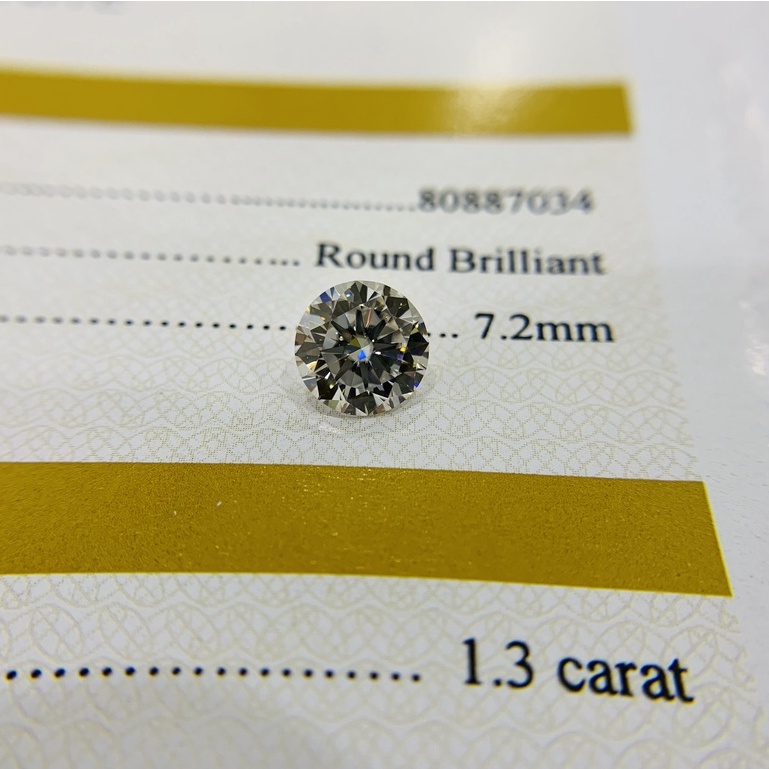 Kim cương nhân tạo Mỹ  Moissanite , giác cắt tròn chuẩn Kim cương