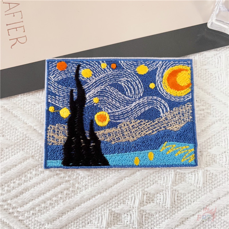 ♥ Miếng Dán Trang Trí Hình Sóng Biển Ban Đêm Đầy Sao ♥ 1 Miếng Dán Ủi Quần Áo Hình Huy Hiệu