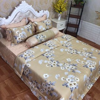 Set | Bộ chăn ga gối mùa hè lụa 60s cao cấp 7 món [1m5x1m9 1m6x2m 1m8x2m 2mx2m2]
