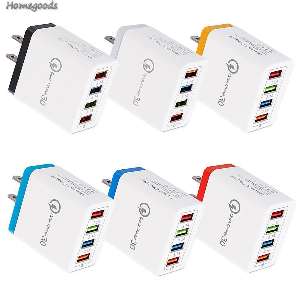 Đầu cắm sạc hỗ trợ sạc nhanh 4 cổng USB tiện lợi