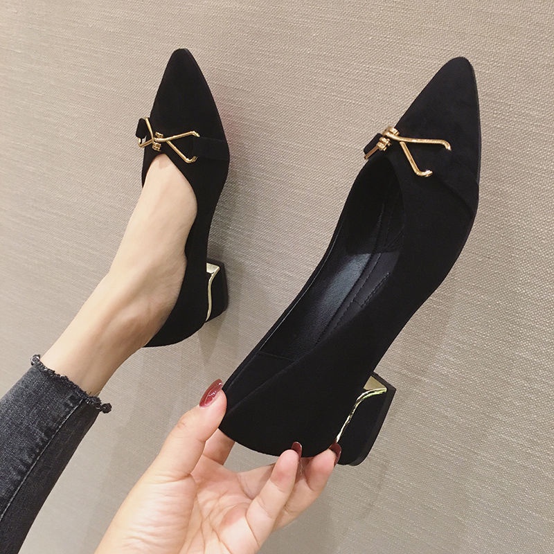 Giày Cao Gót Mũi Nhọn Da Lộn Dễ Phối Đồ Cho Nữ