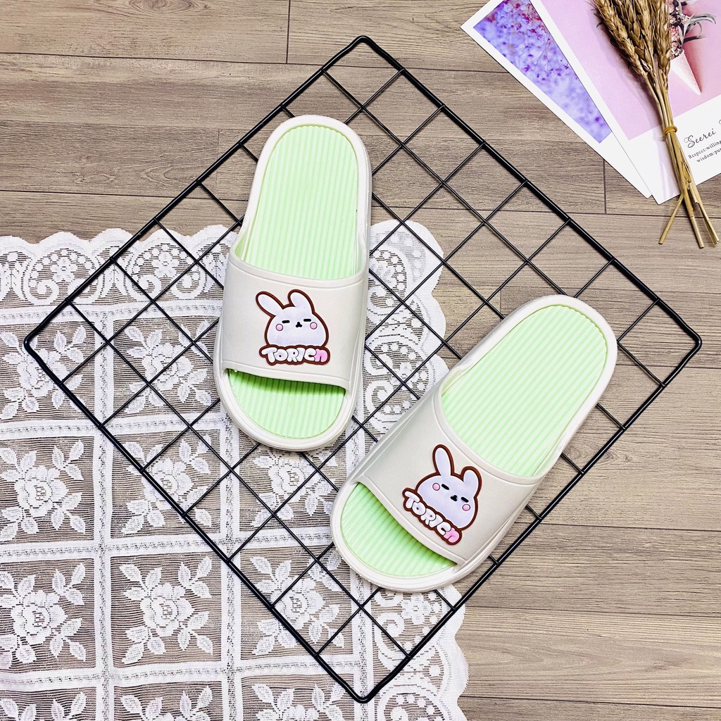 Dép quai ngang đế cao thỏ tori phối màu siêu cute cực êm chân đi nước thoải mái - TT389