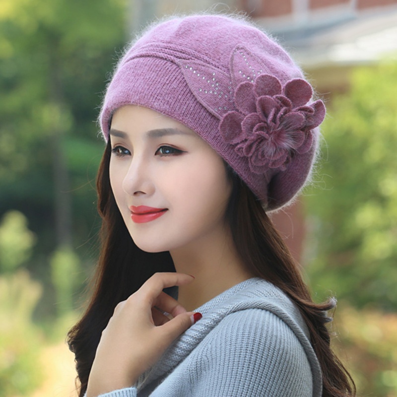 Mũ Beret Dệt Kim Phối Màu Thời Trang Thu Đông Cho Nữ