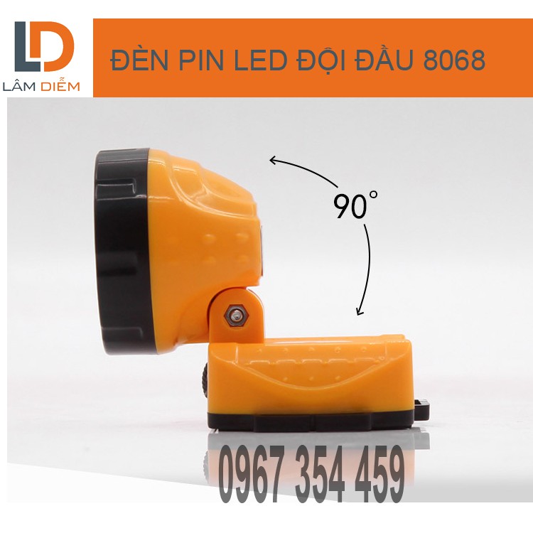 Đèn led  đội đầu pin rời AA 8068