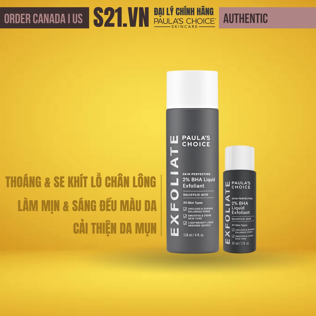 Tinh Chất Tẩy Tế Bào Chết Làm Sạch Lỗ Chân Lông Paula's Choice Skin Perfecting 2% BHA Exfoliant SA