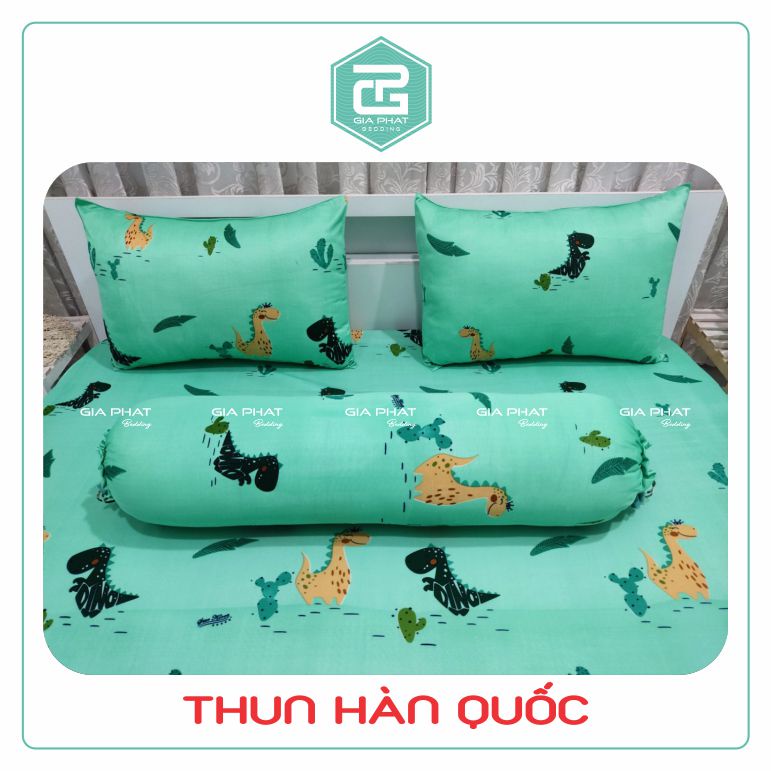 Bộ Ga Giường Thun Lạnh Hàn Quốc 4 Món ( 1 ga bọc + 2 vỏ gối nằm + 1 vỏ gối ôm )