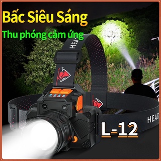 Đèn pin đội đầu siêu sáng chống thấm nước độ sáng cao đa năng có thể sạc lại bằng cổng usb thích hợp cho hoạt động ngoài trời,đèn pin siêu sáng cao cấp,đèn pin đội đầu led,đèn pin đeo đầu cổng sạc usb chống nước siêu sáng