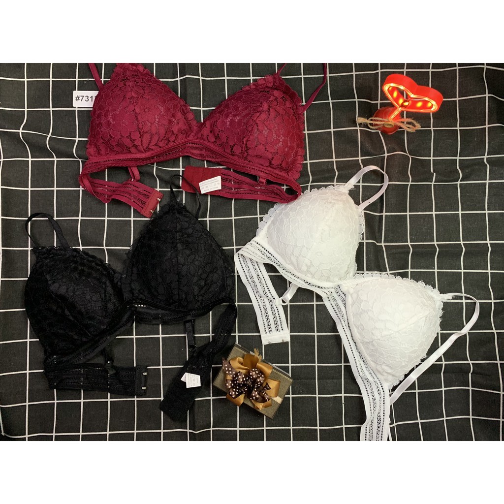 Áo bra áo ngực mảnh phối ren khuy cài 7313