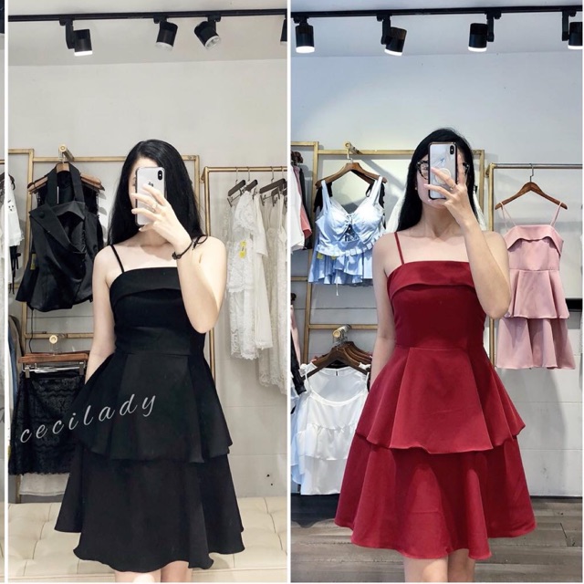 Đầm hai dây Céci