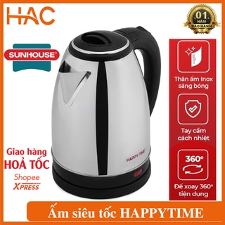 [SIÊU SALE] Ấm Đun Siêu Tốc Happy Time 1,8l HTD1081, Bình Đun Siêu Tốc Inox Cách Nhiệt