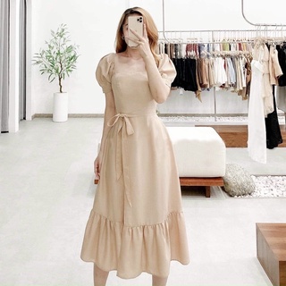 Đầm đuôi cá cổ vuông 2 màu (kèm hình thật)