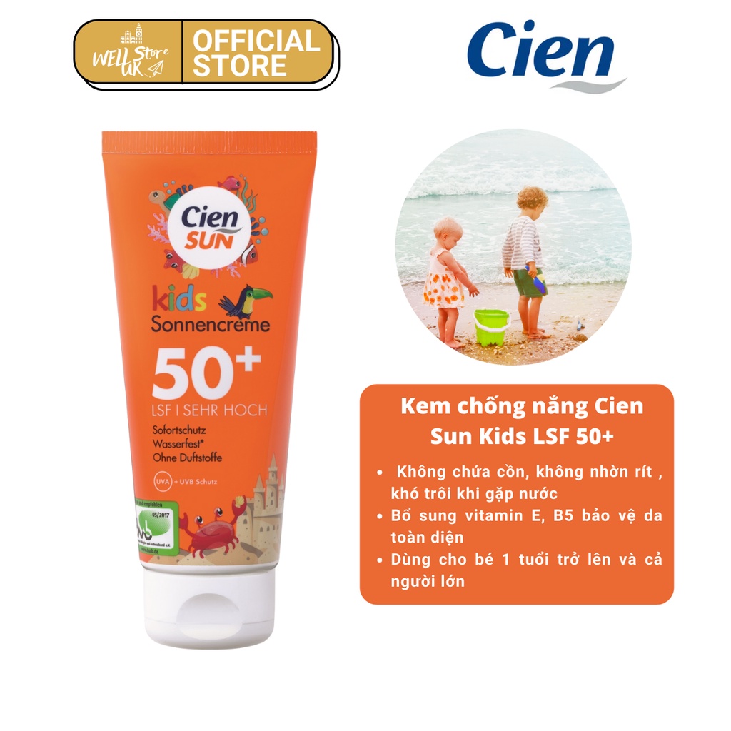 Đức- Kem chống nắng cho trẻ em Cien Sun For Kids SPF 50+ 100ml