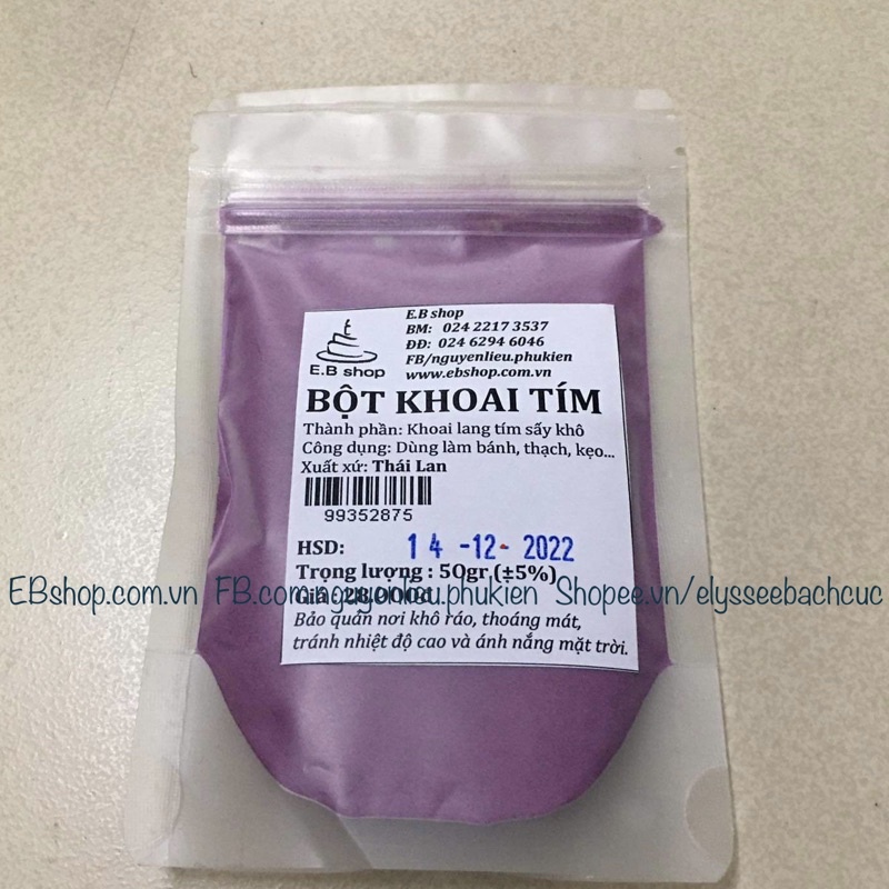 BỘT KHOAI TÍM 50GR {NGUYÊN LIỆU LÀM BÁNH} BỘT MÀU TỰ NHIÊN