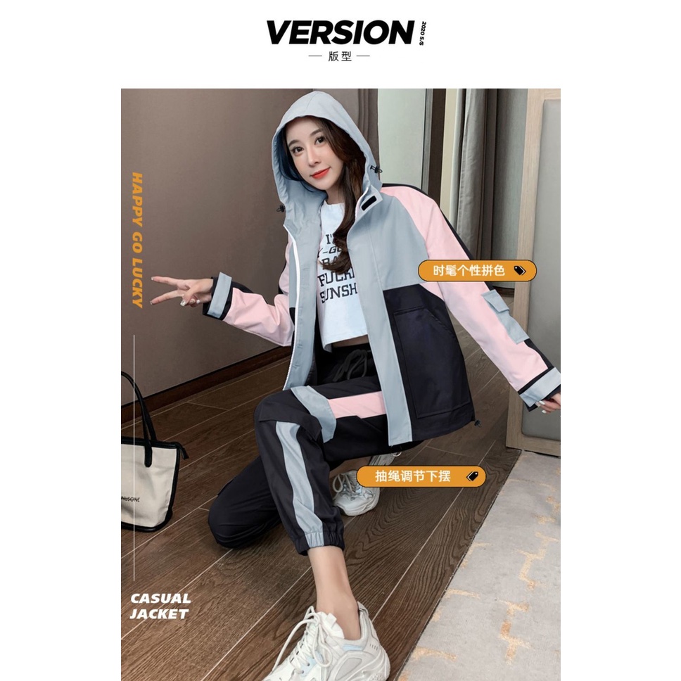 Set trang phục thể thao dáng rộng phong cách đường phố 2021 mới thời trang dành cho nữ