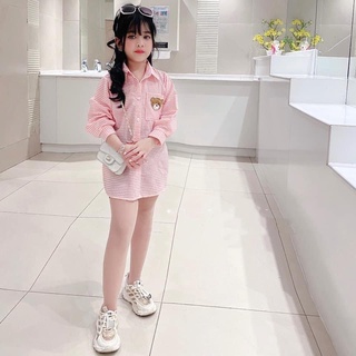 Áo Sơ Mi Kẻ Bé Gái Đủ Cỡ Từ 8 - 15Kg