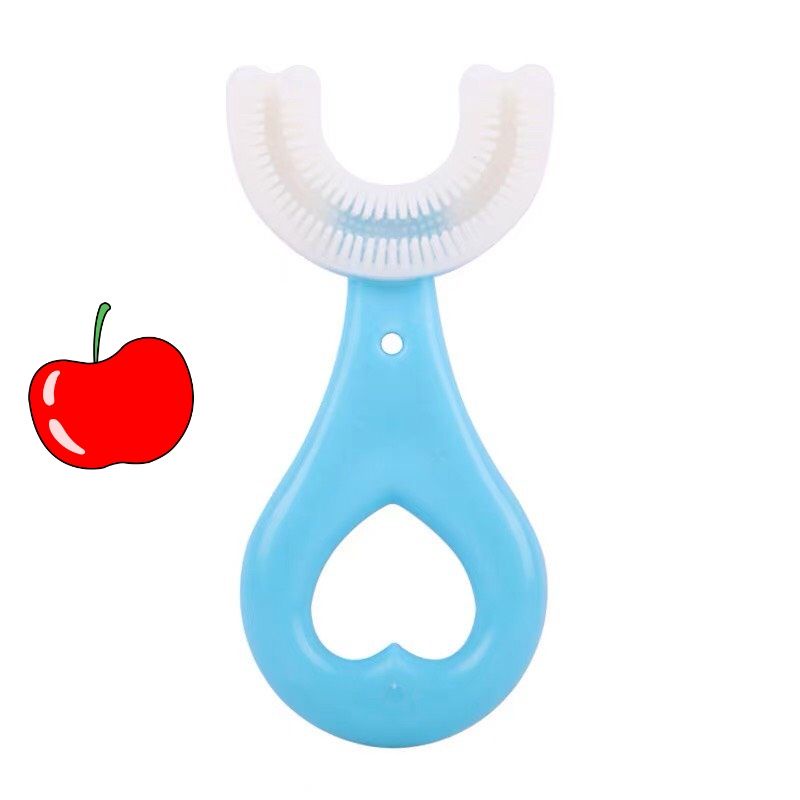 Bàn Chải Đánh Răng Chữ U, Bàn Chải Silicon Cho Bé Cùng Kem Đánh Răng Tạo Bọt Nuốt Được, Shop Bố Mốc