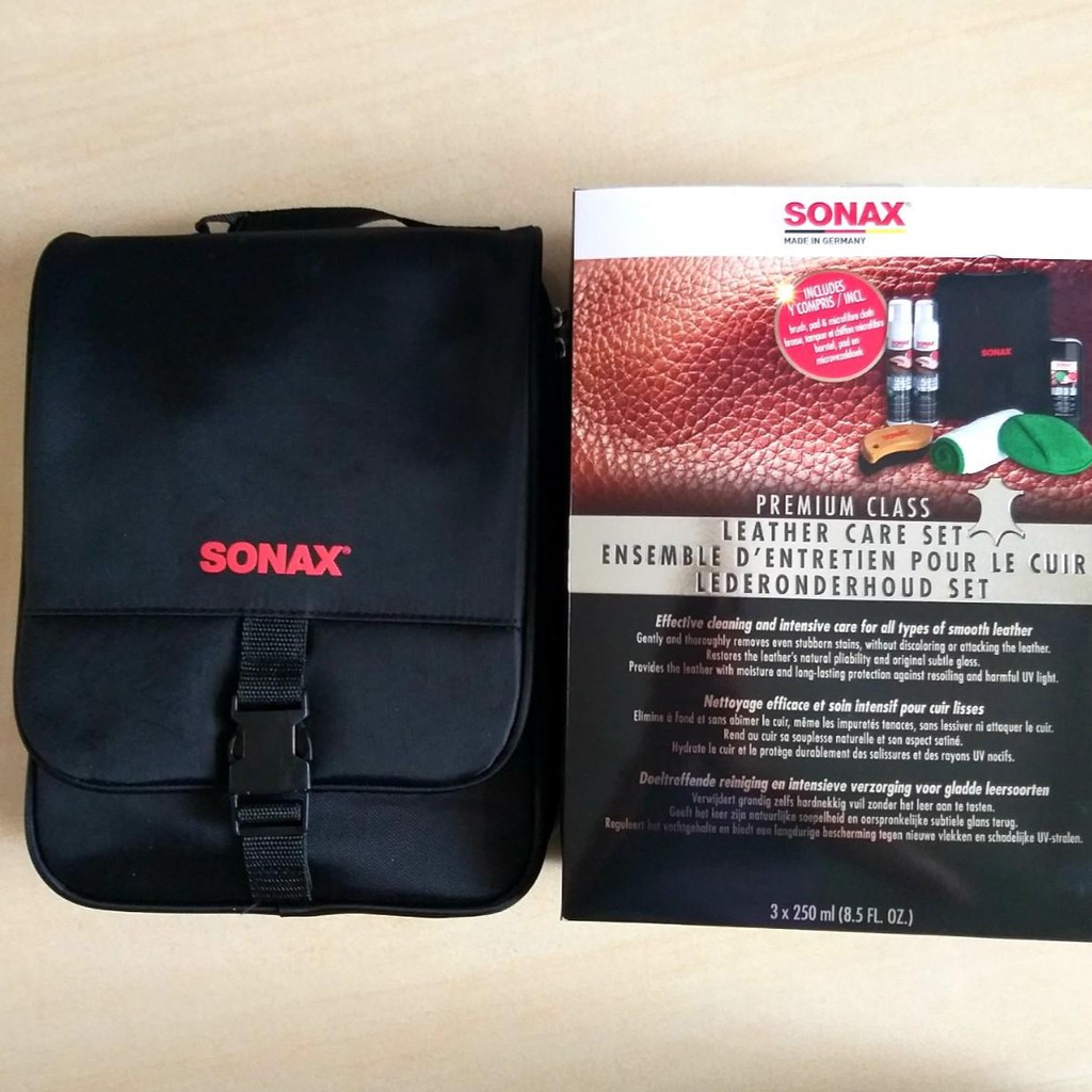 SONAX SET - Bộ Chăm Sóc Ghế Da Ô Tô, Xe Hơi Cao Cấp (Sonax Premium Class Leather Care Set) [Hàng Đức Chính Hãng]