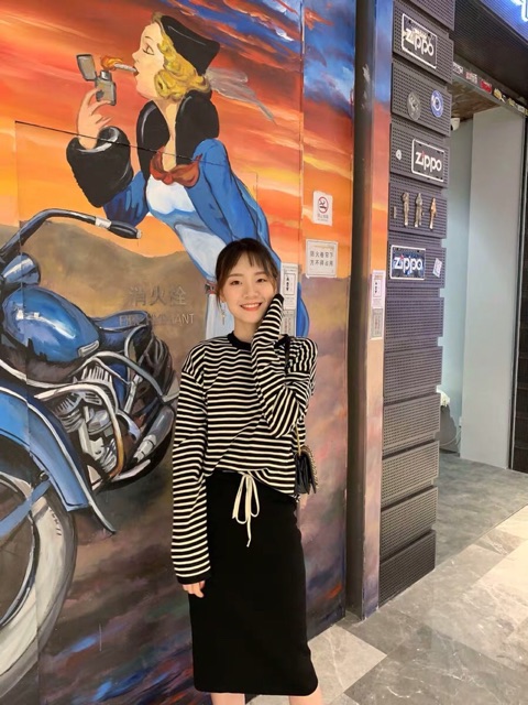 Sét áo và chân váy len