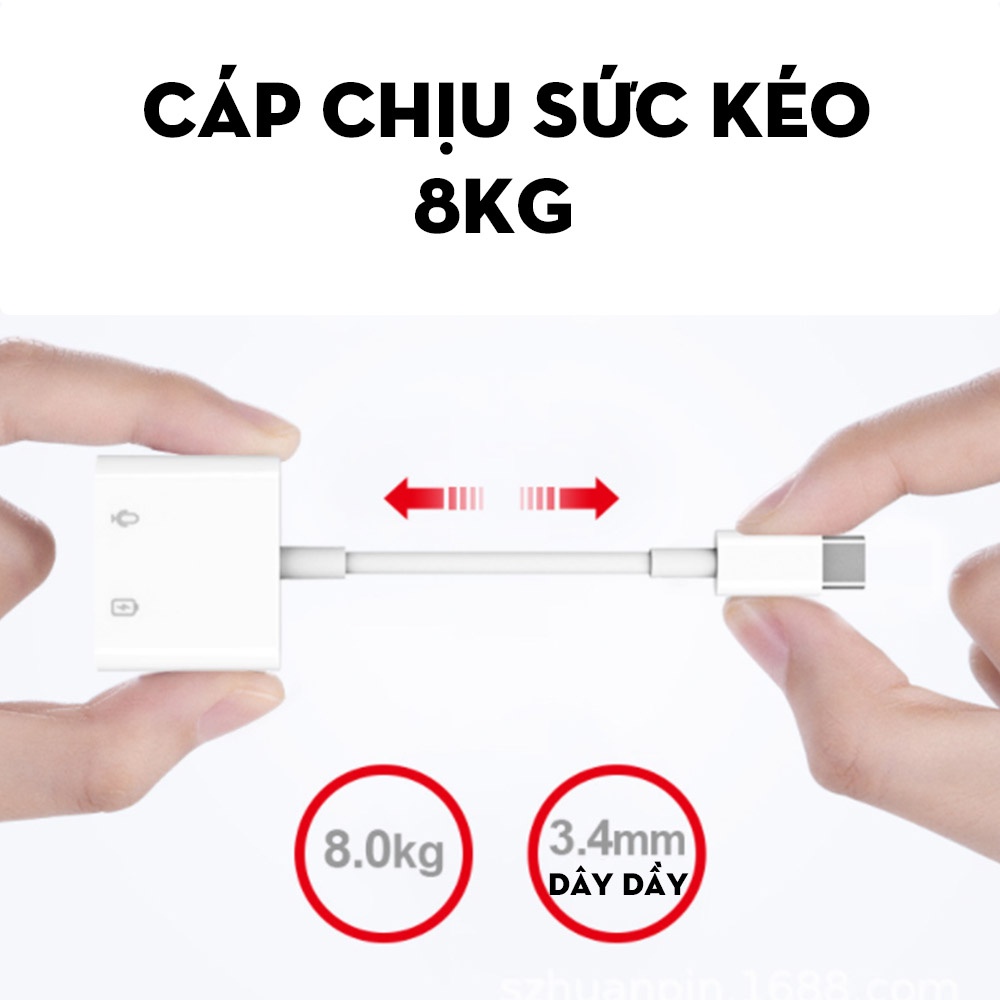 Cáp chuyển typeC sang aux 3.5mm và cáp sạc nhanh 60W, có sử dụng được mic, chip DAC realtek, chơi game PUBG