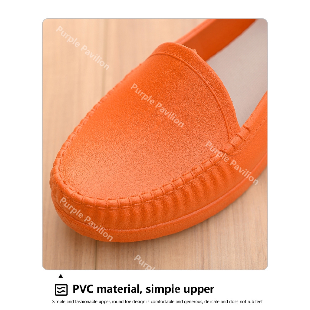 ✿Hàng Có Sẵn!✿Giày Lười Đế Mềm Bằng PVC Chống Nước Chống Trượt Dành Cho Nữ
