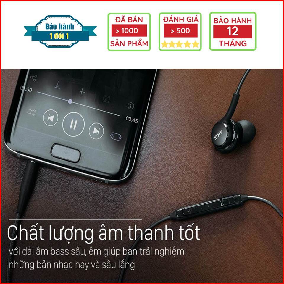 [BẢO HÀNH 1 ĐỔI 1] Tai nghe Samsung AKG S8 / S8+  🔥 có míc đàm thoại tốt, âm thanh sống động tặng kèm 4 nút tai thay thế