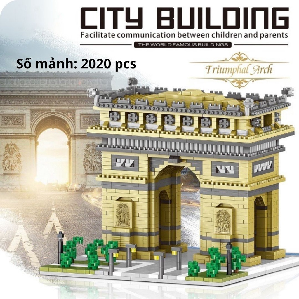 [Có sẵn] [Cực lớn 5500 chi tiết] Đồ chơi xếp hình Lego kỳ quan thế giới EASYKIDS Có sách hướng dẫn ghép City Building