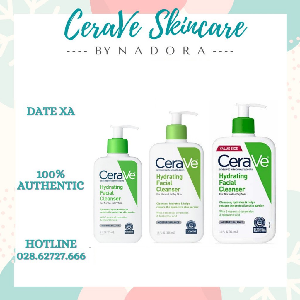 Sữa Rửa Mặt Cerave Hydrating Cleanser Cho Da Khô, Nhạy Cảm
