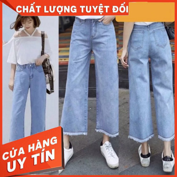 QUẦN JEAN ỐNG RỘNG TUA GẤU QUỐC DÂN - Hàng nhập khẩu