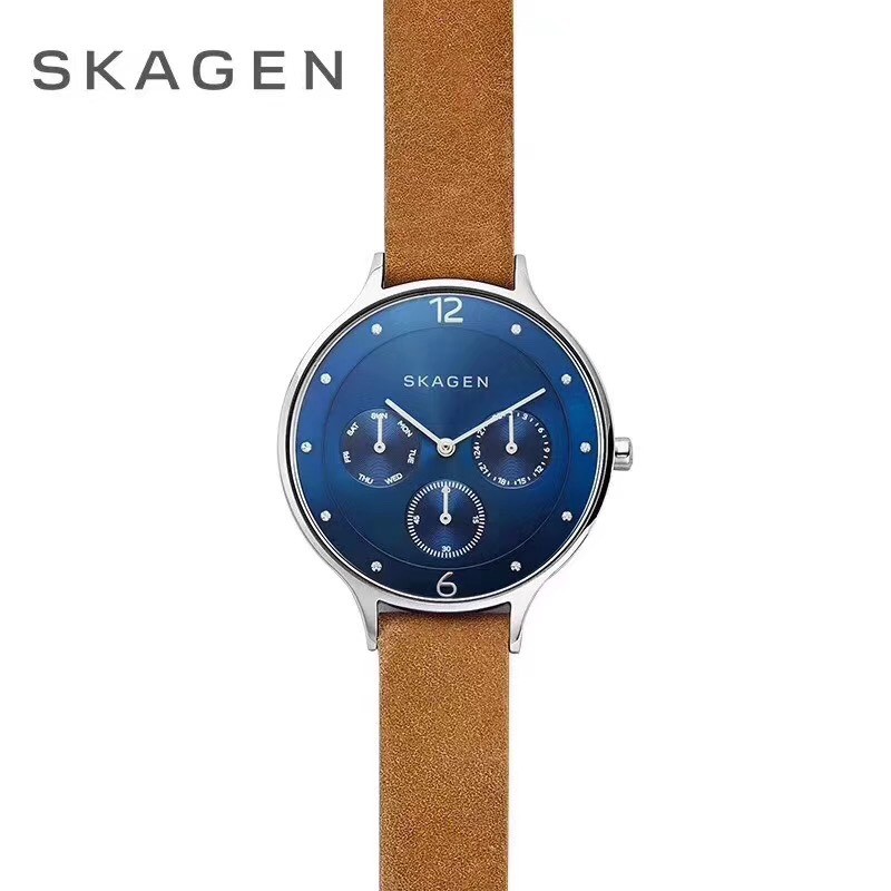 Đồng hồ nữ Skagen Anita Chronograph SKW2310, SKW2390,SKW2449 Dây Da